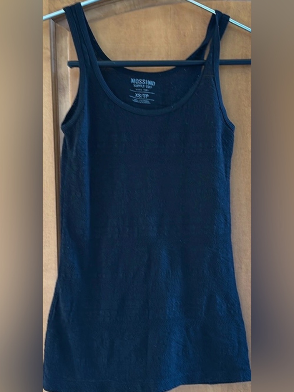 Mossimo Space Dye Tank Top Black Scoop Neck Cotton Blend Basics Women Size XS